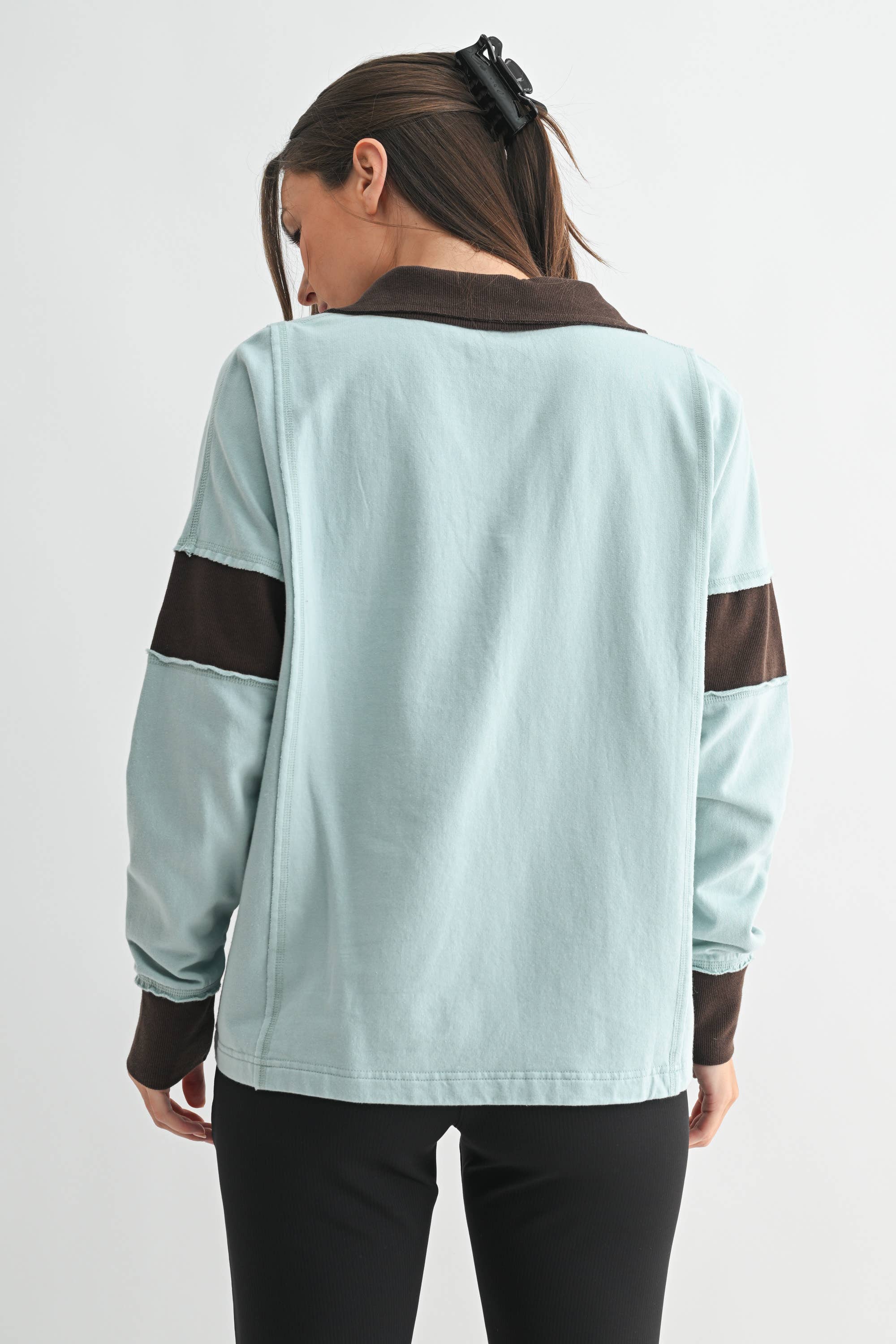 Contrast Collared Top