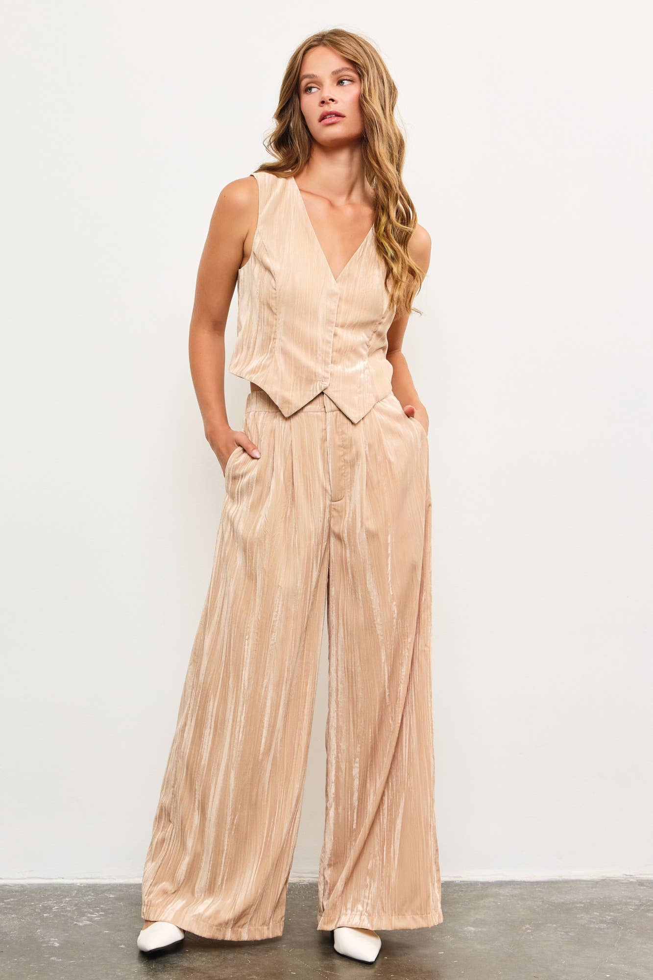 Velvet Wide Leg Pants