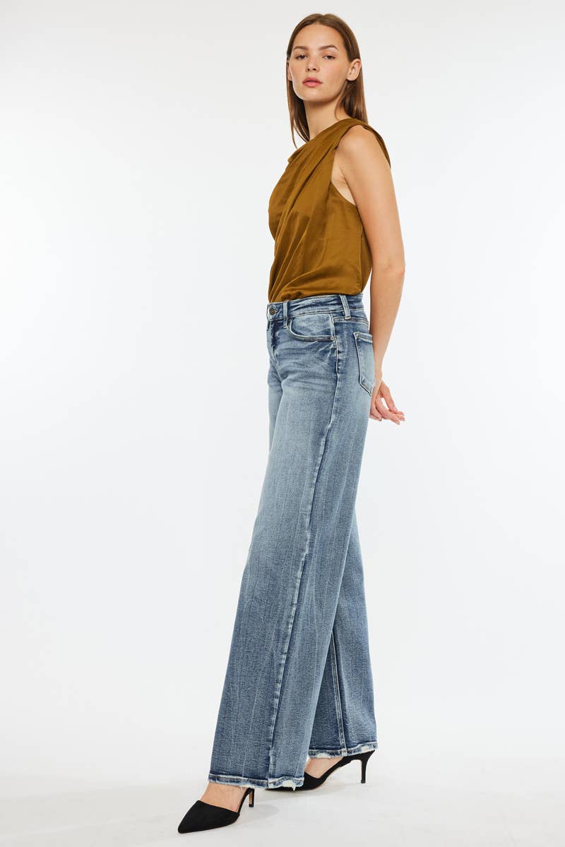 Mid Rise Wide Leg Jeans