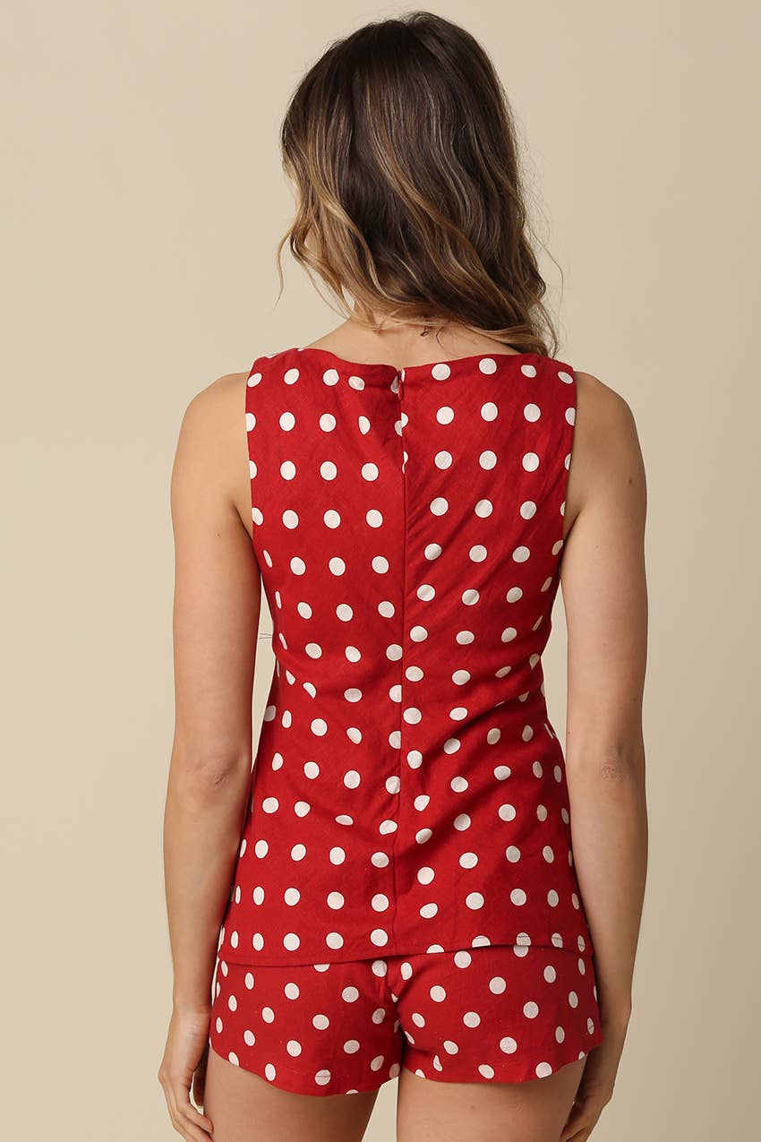 Polka Dot Sleeveless Top