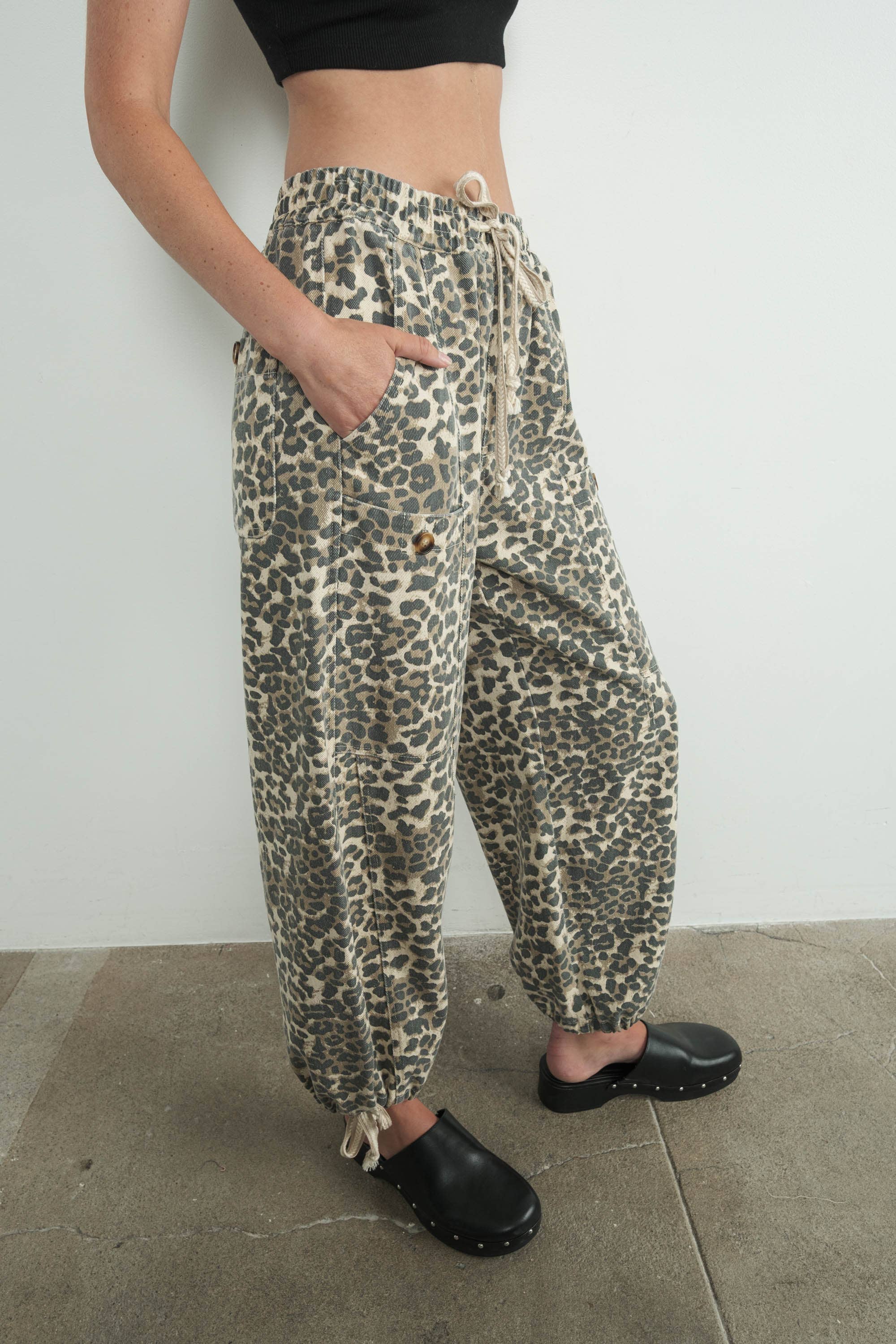 Leopard Pull On Jogger