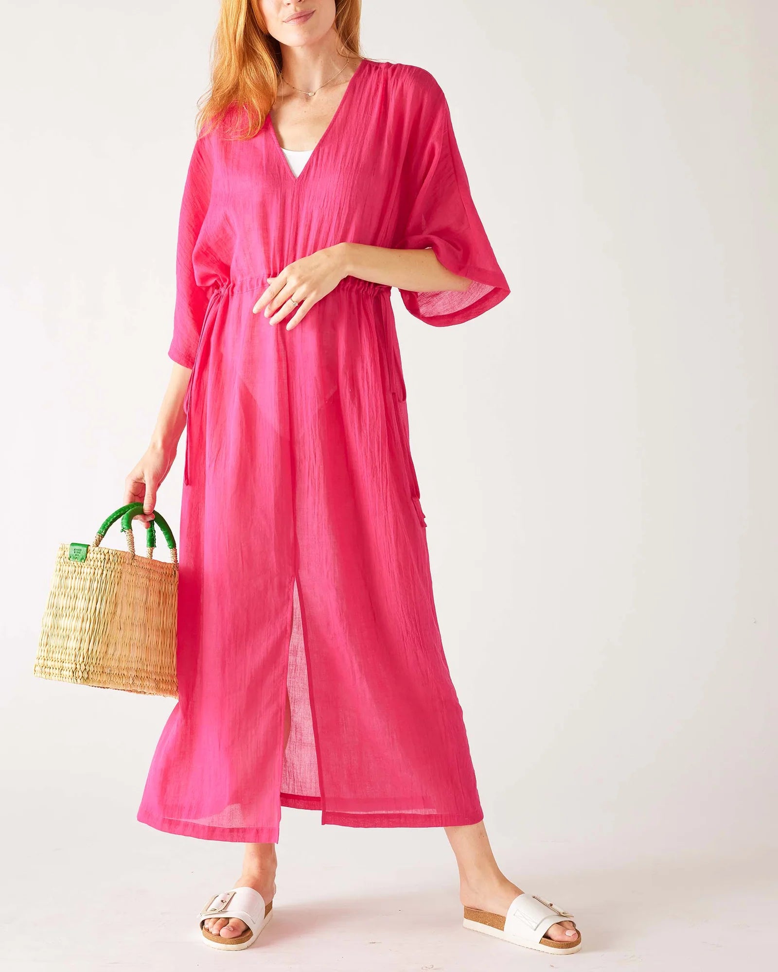 Breezy and Beautiful Daisy Hand Block Cotton Kaftan is the perfect