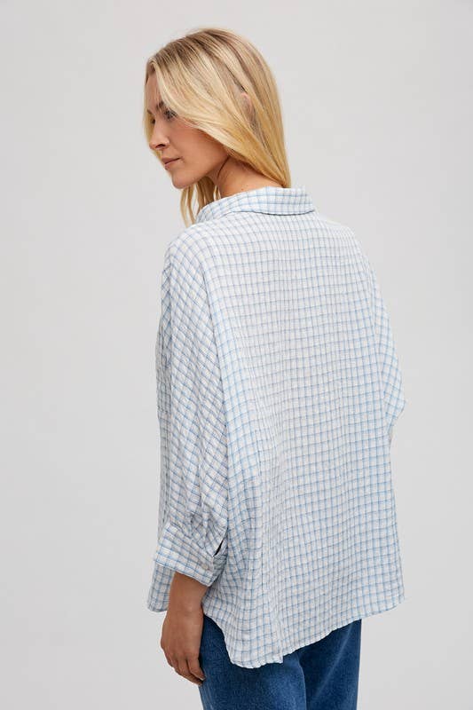 Pale Blue Plaid Shirt
