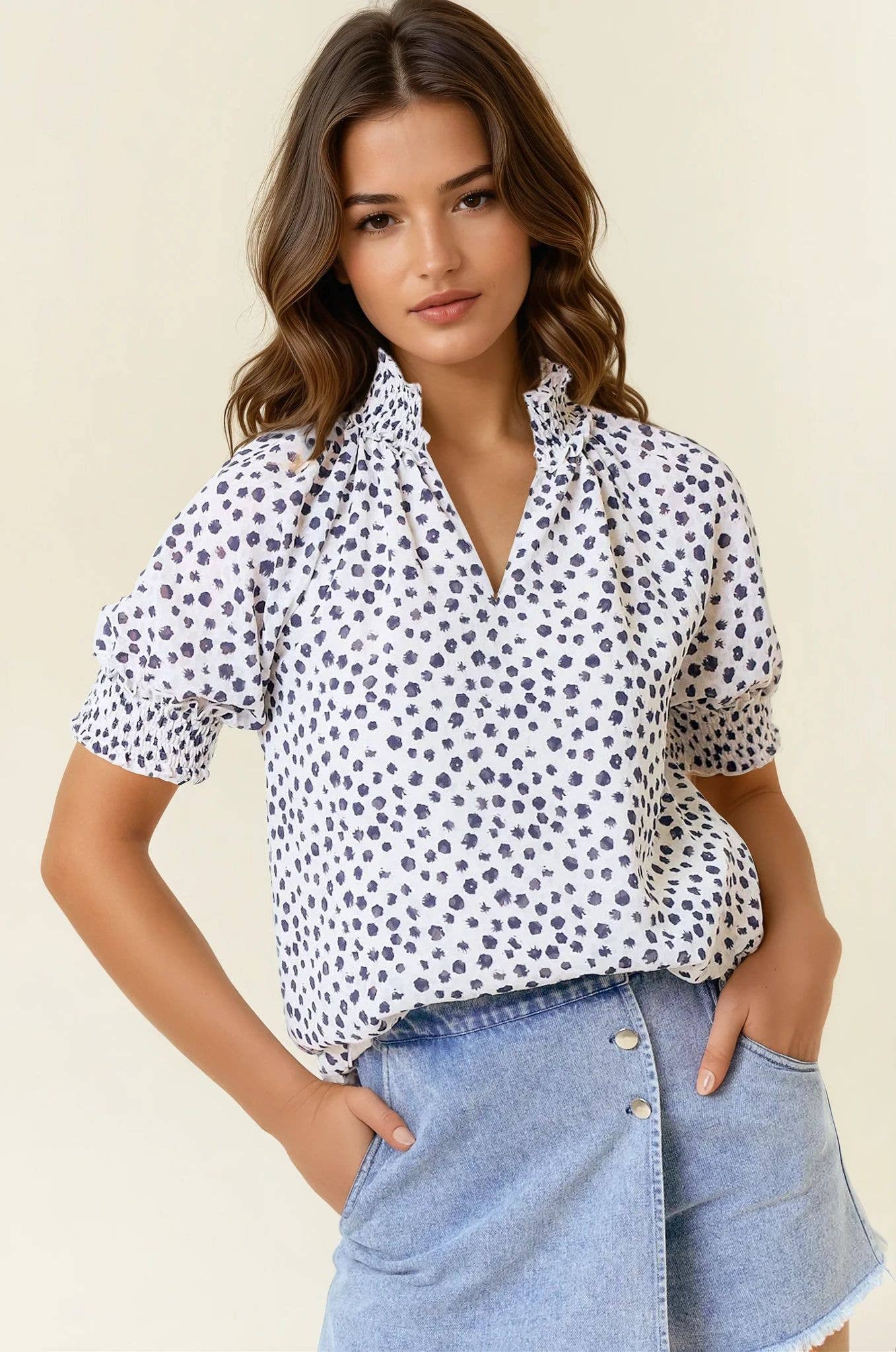Dot Print Blouse