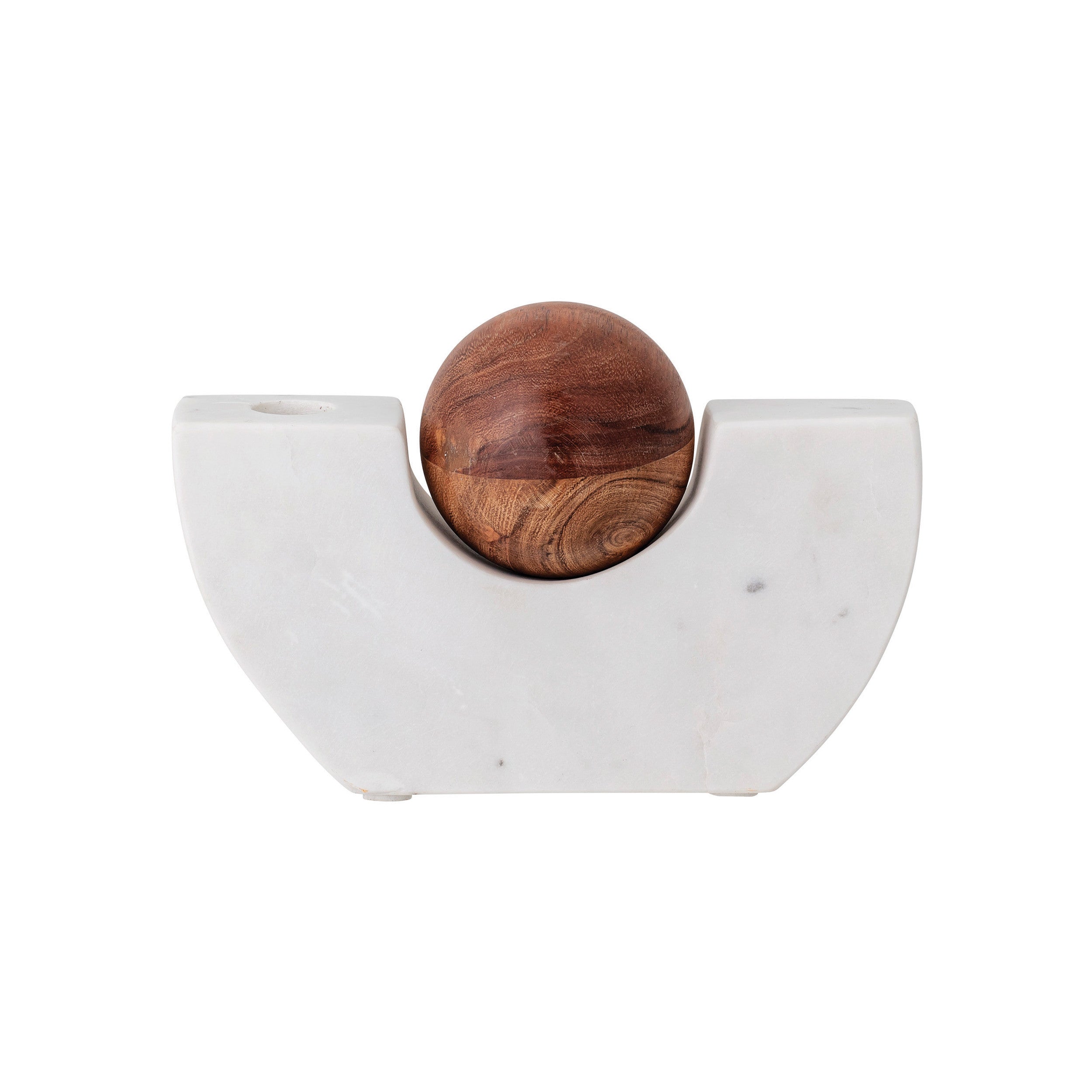 Marble Taper Holder w/ Wood