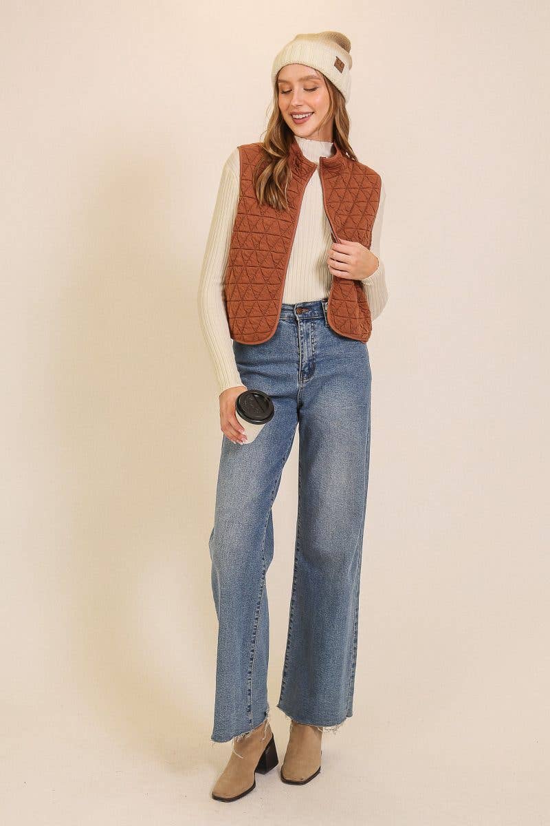 Quilted Zip-up Vest