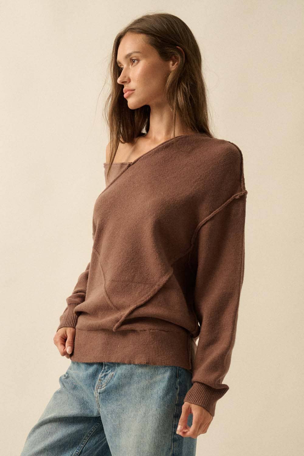V-Neck Panelled Sweater