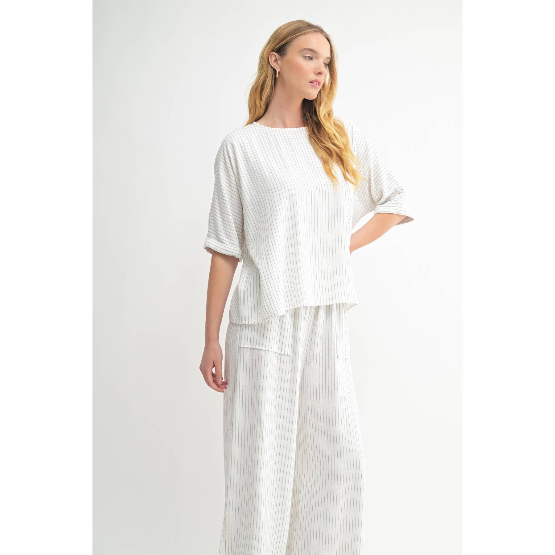 Pinstripe Relaxed Fit Top