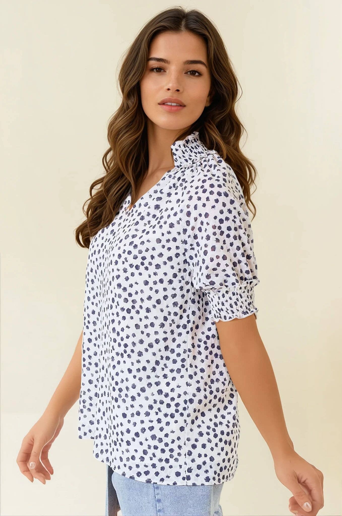 Dot Print Blouse