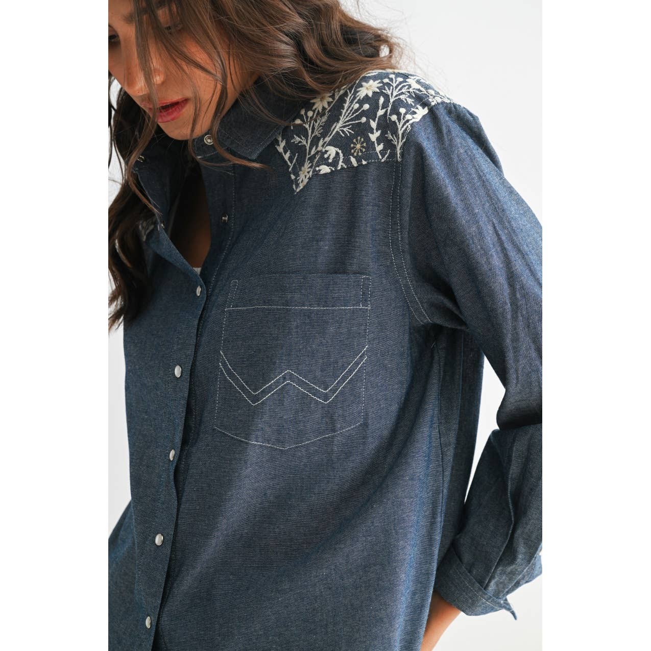 Embroidered Denim Shirt