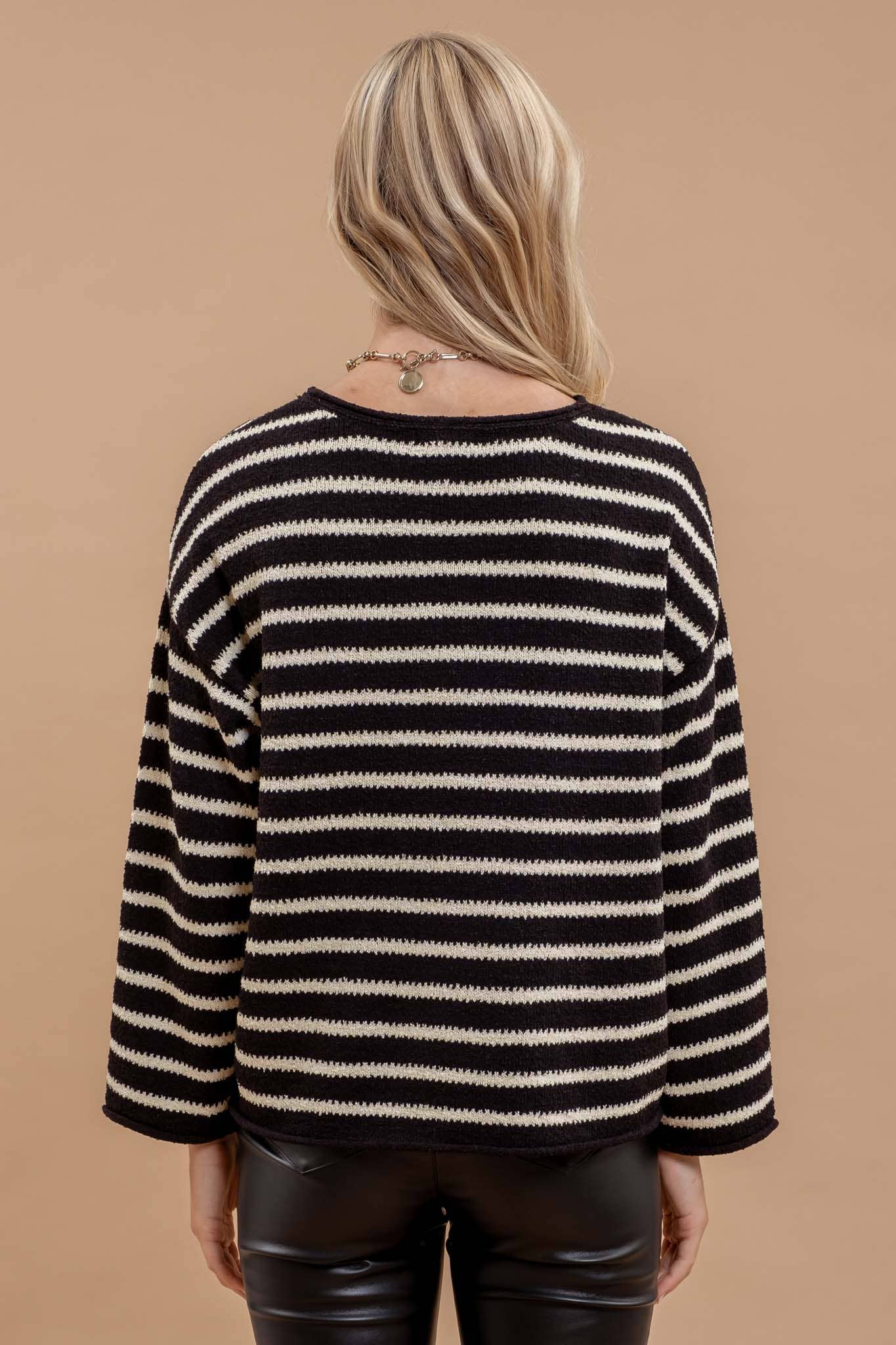 Stripe Boat Neck Sweater