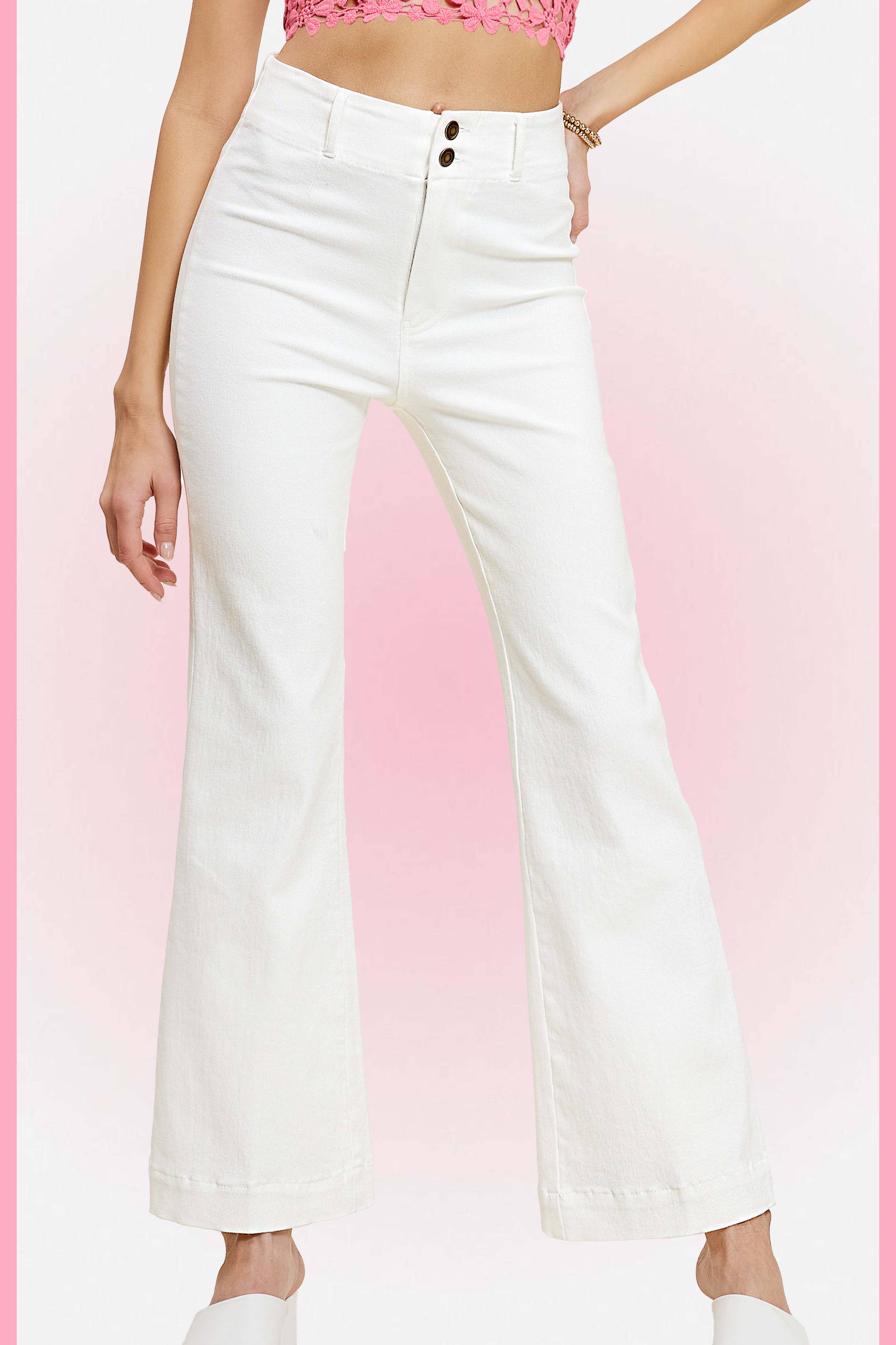Soft Washed High Waisted Flare Pants