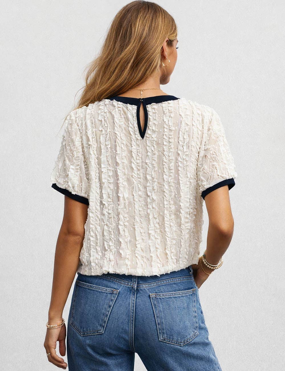 Ivory Crinkle Top