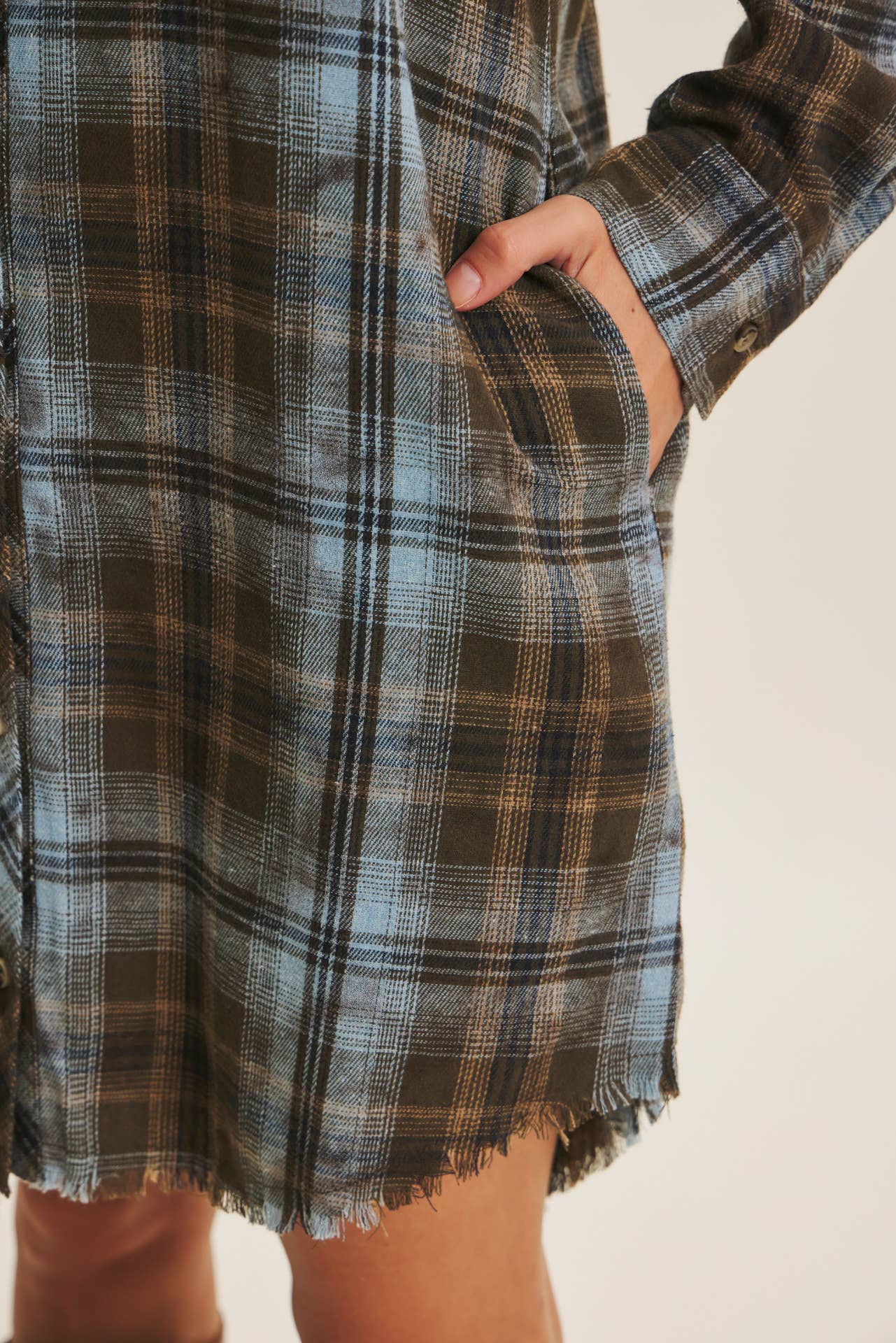 Mineral Wash Plaid Dress