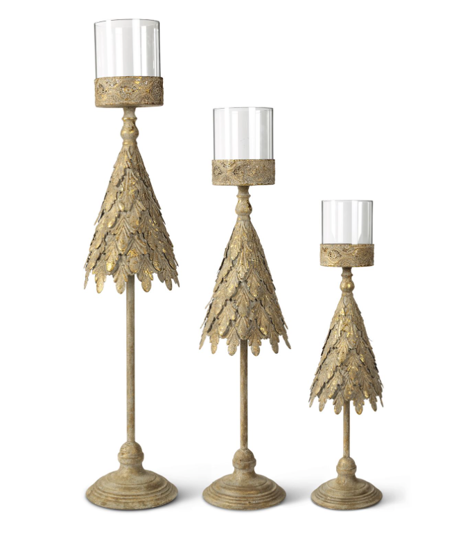 Metal Tree Candleholders - Gold