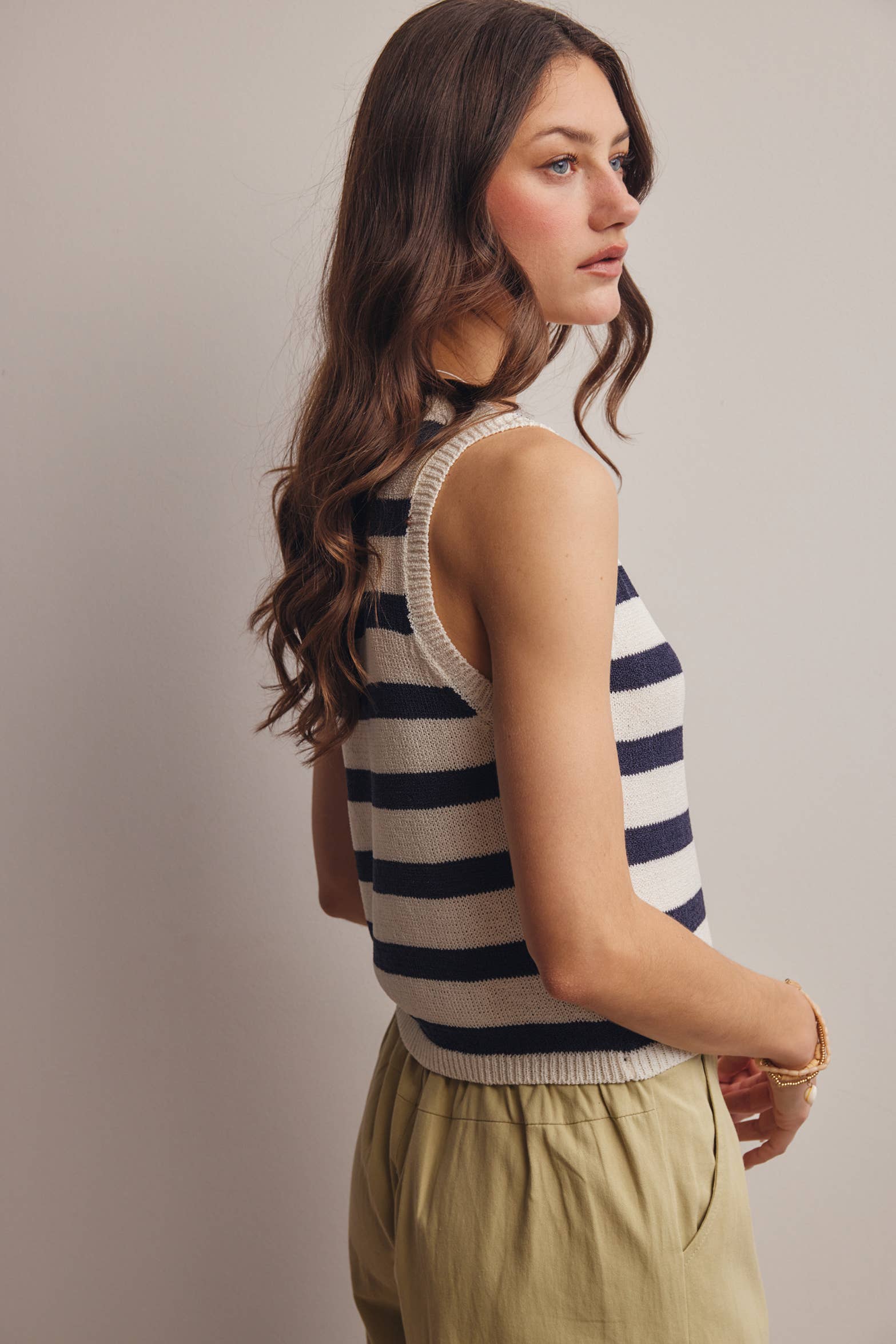 Striped Knit Vest