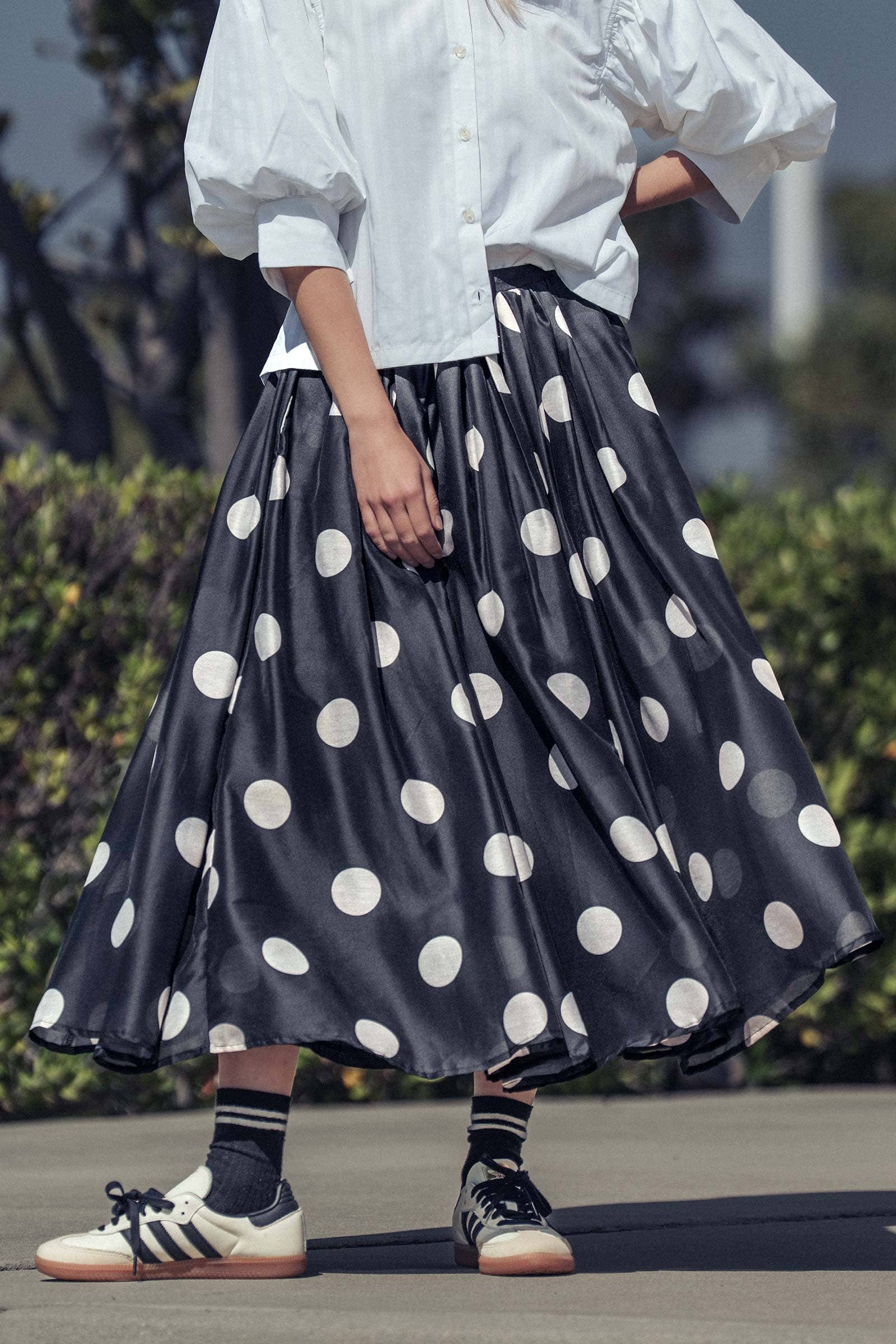 Polka Dot Midi Skirt