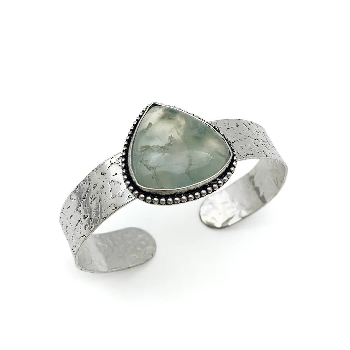 Handcrafted Stone Cuff - Prehnite