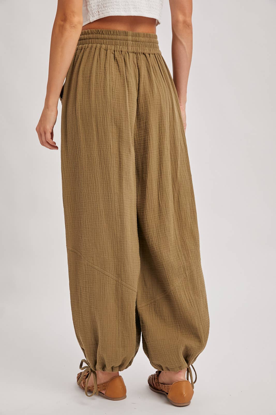 Gauzy Harem Drawstring Pants