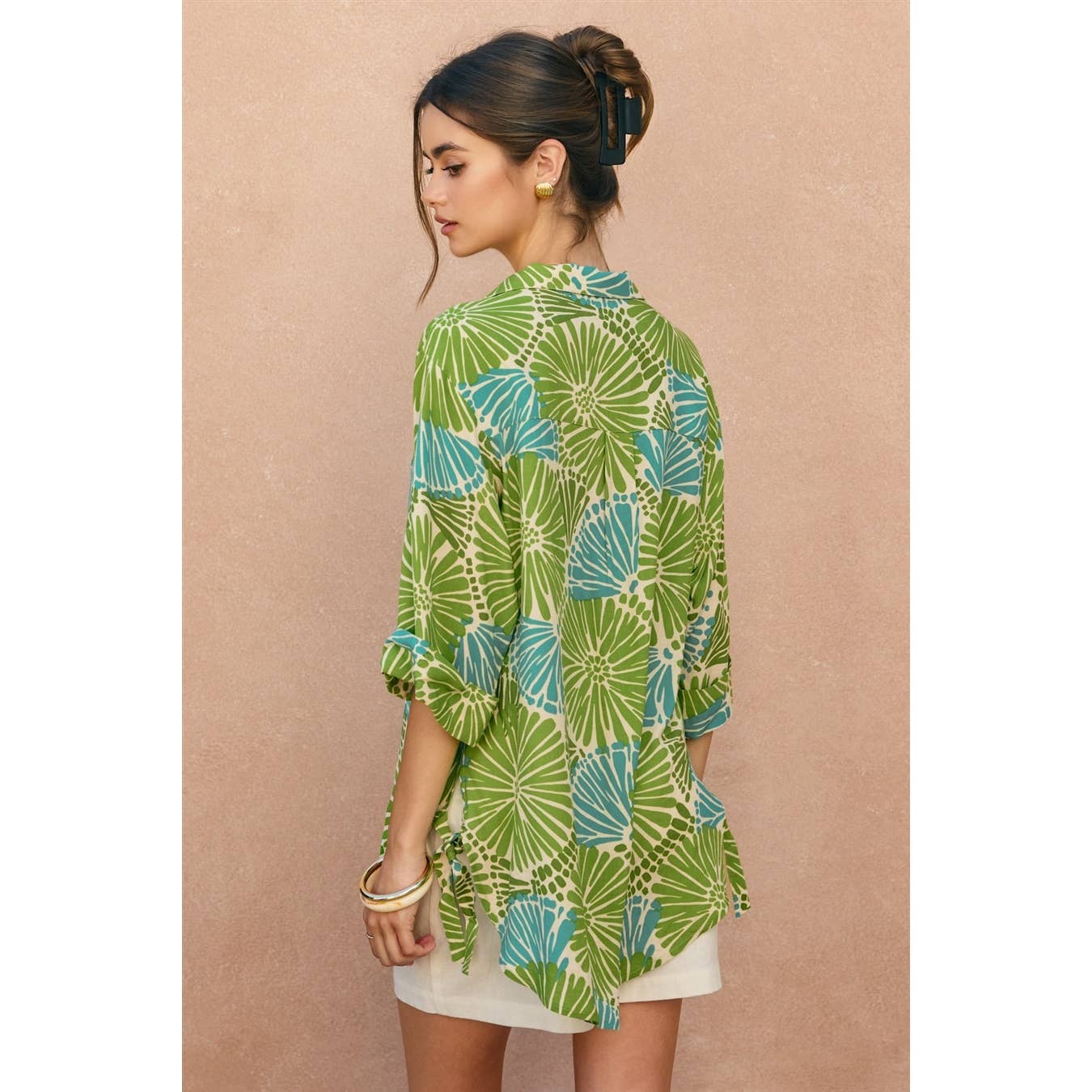 Tie Detail Tunic Shirt