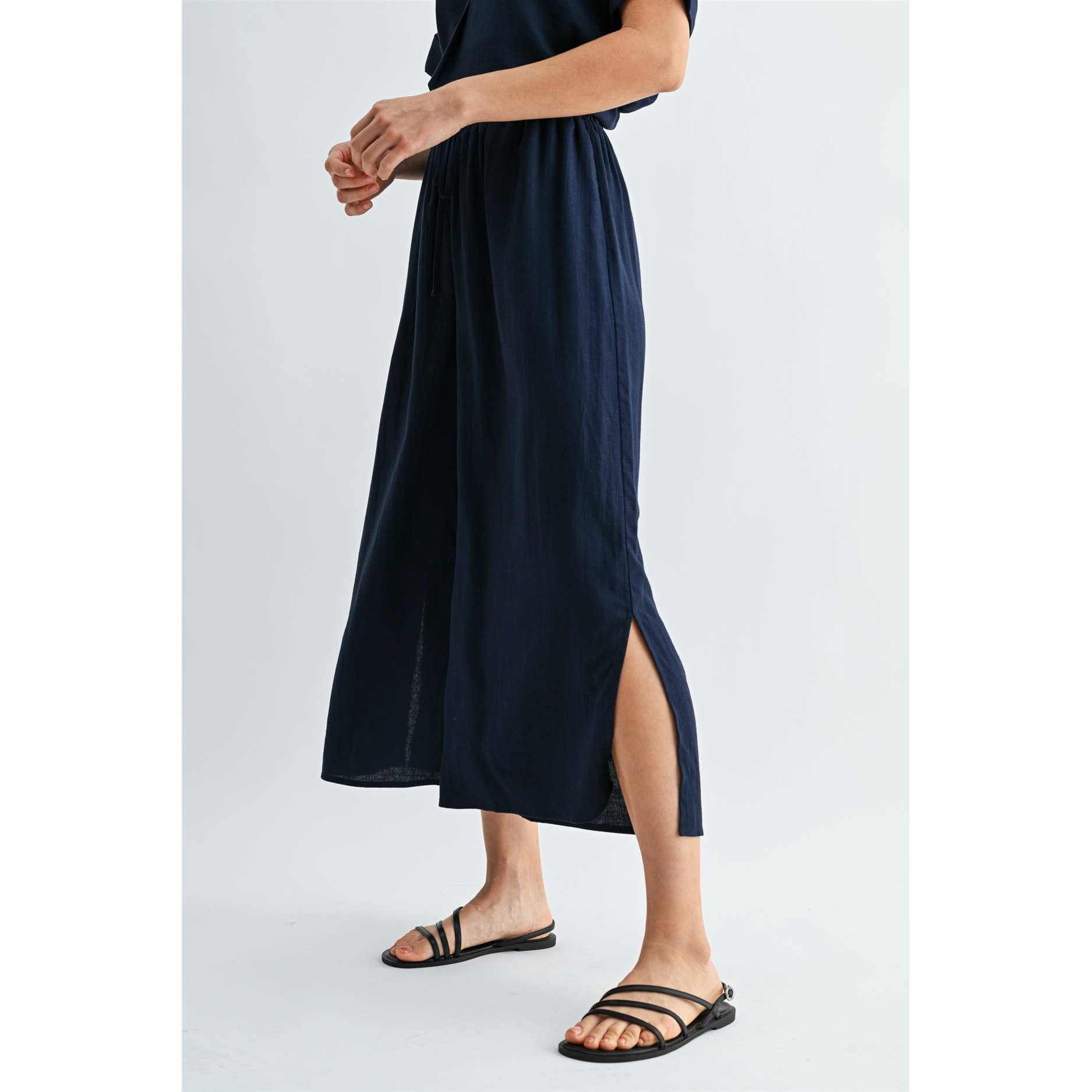 Side Slit Linen Pants