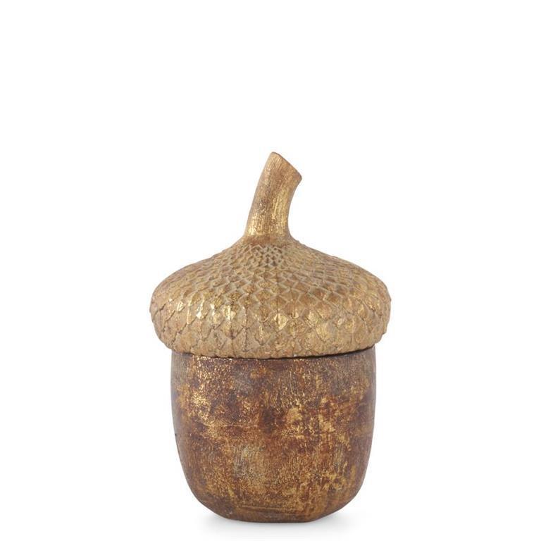 Gold and Bronze Acorn Container