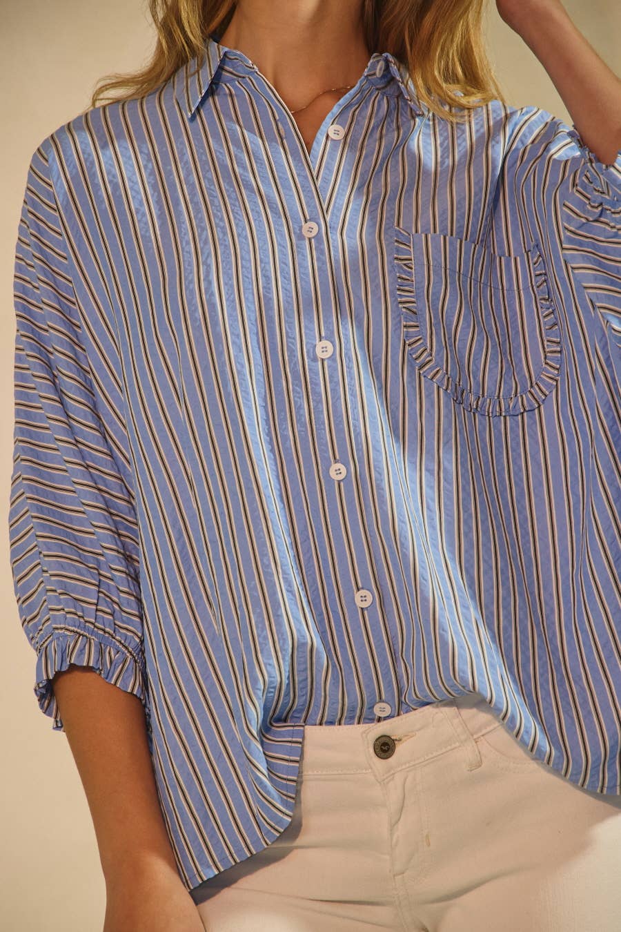 Striped Button Down Oversized Shirt