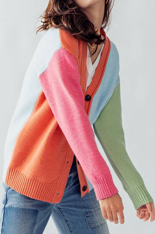 V-Neck Cardigan - Sherbert