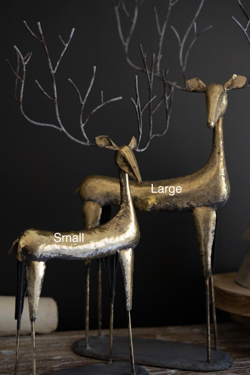 Antique Gold Metal Christmas Deer