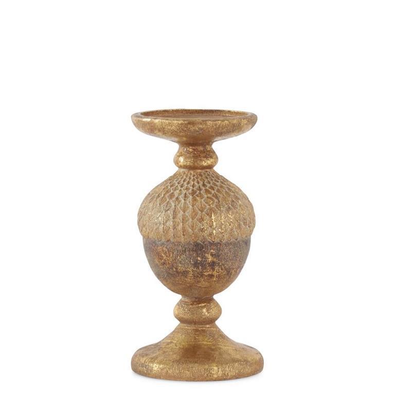 Gold and Bronze Acorn Candleholders