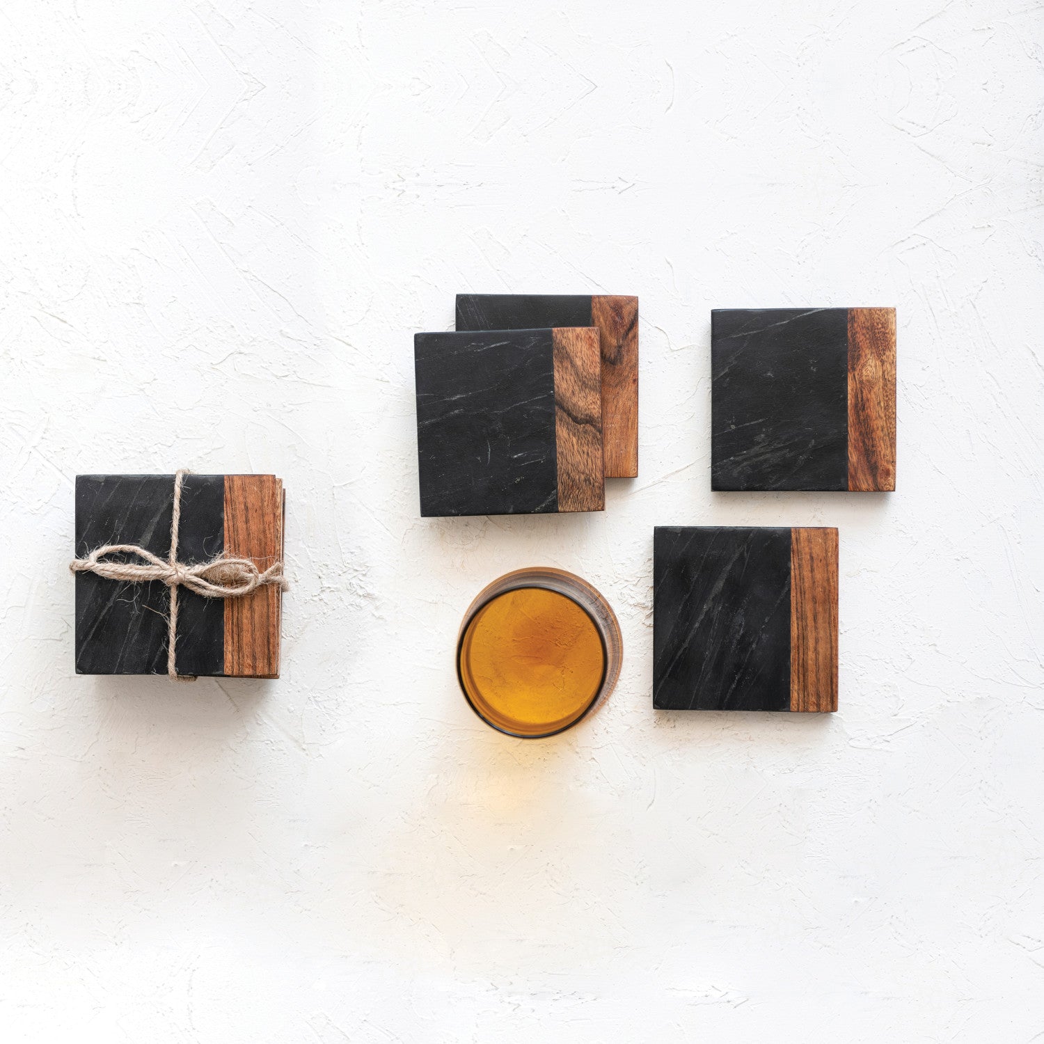 Marble & Acaia Coasters