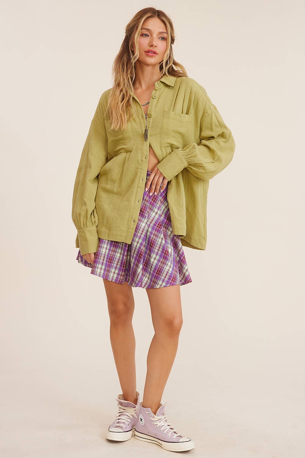 Gauze Button-Down Shirt