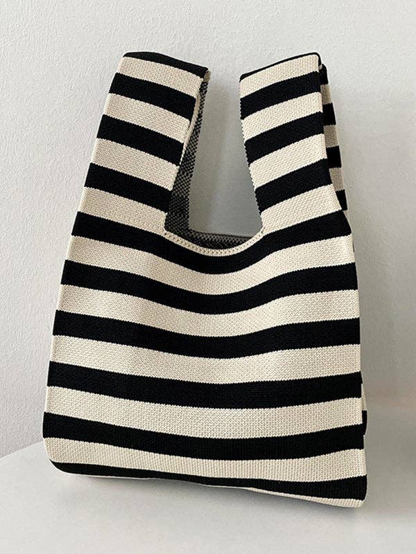 Woven Striped Handbag