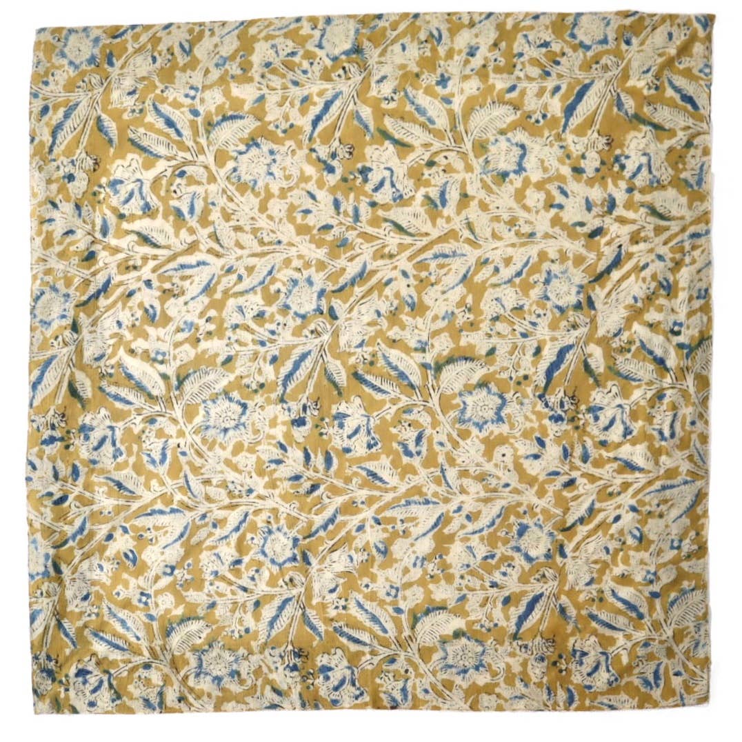 Cotton Voile Bandana - Gold/Blue