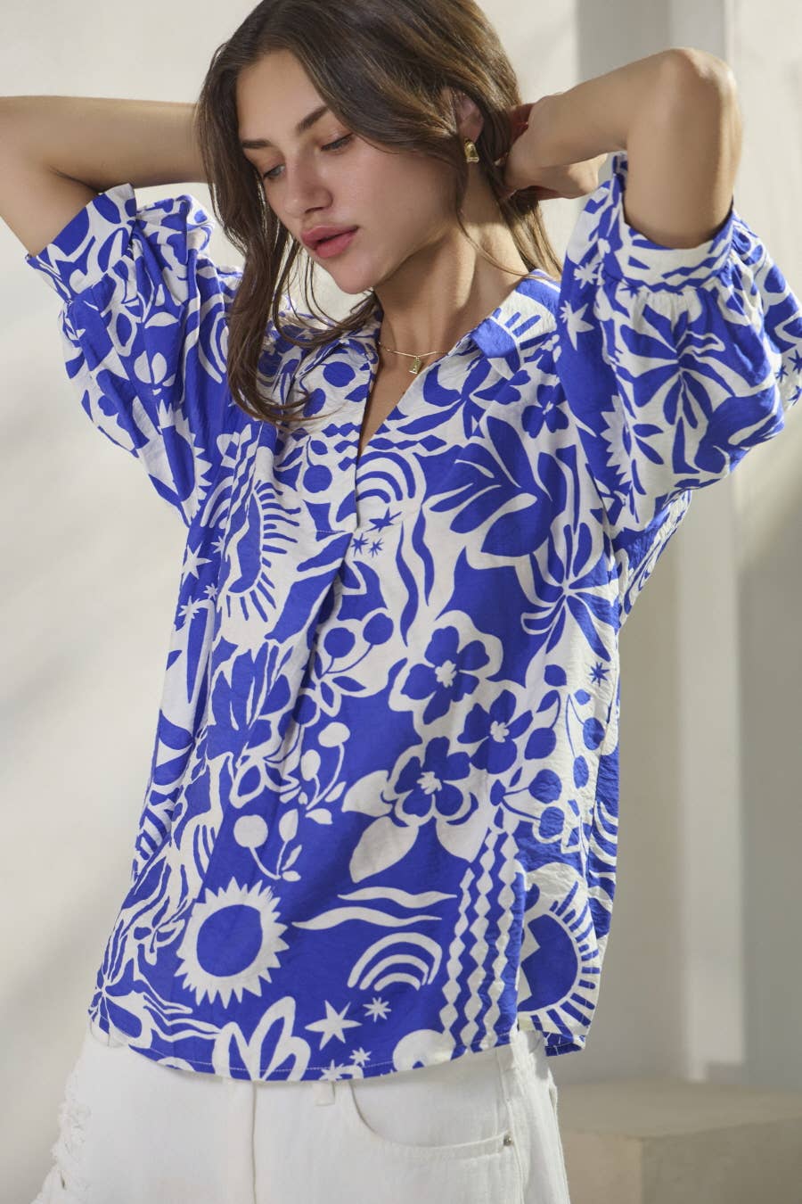 Tropical Print Blouse