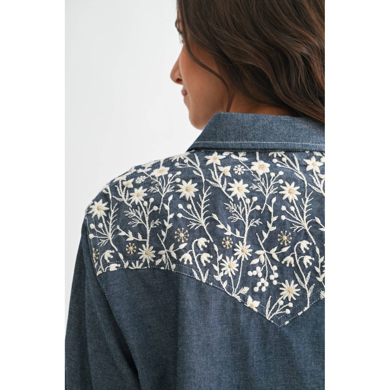 Embroidered Denim Shirt