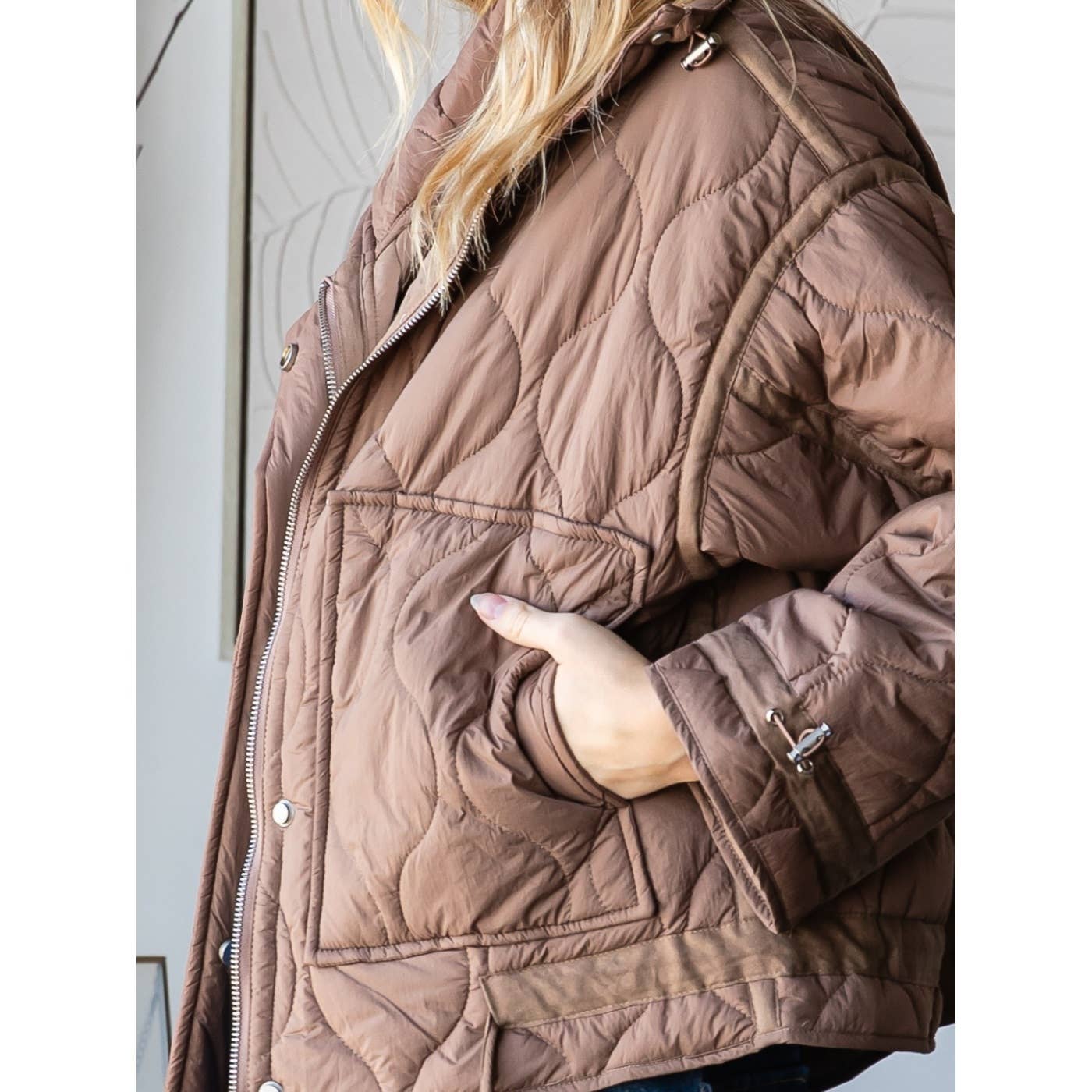 Lightweight Quilted Zip Up Jacket