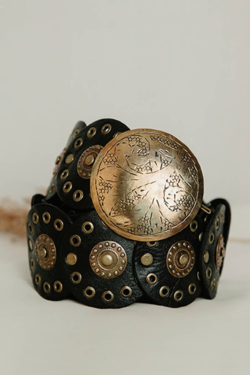 Alpha Black Leather Belt