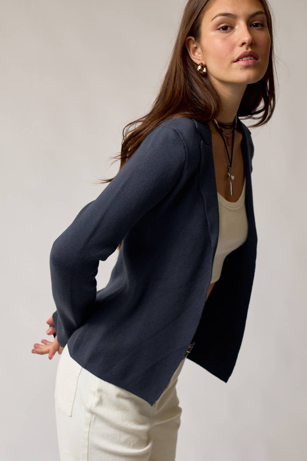 Classic Blazer Style Cardigan