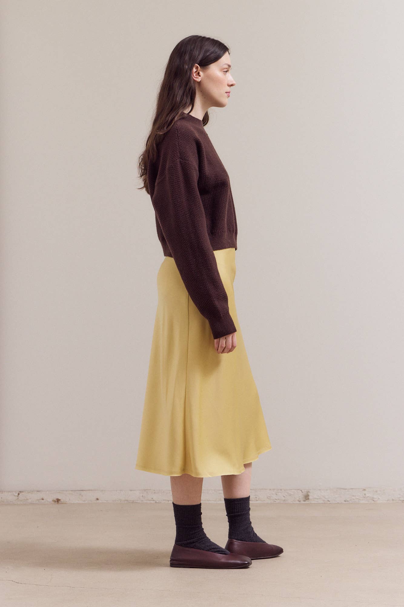 Cropped Knit Crewneck Top