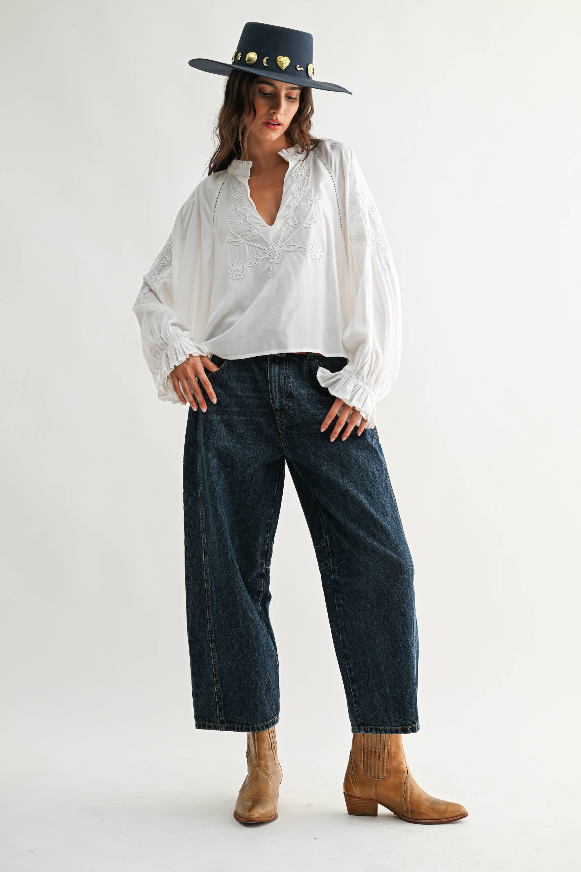 Embroidered Peasant Blouse