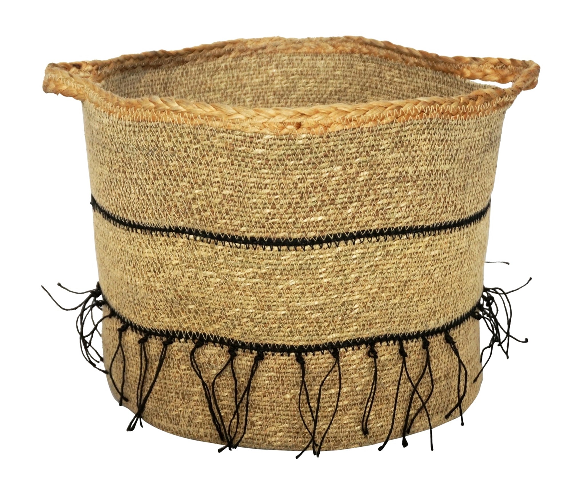 Seagrass Basket w/ Handles - Fringe
