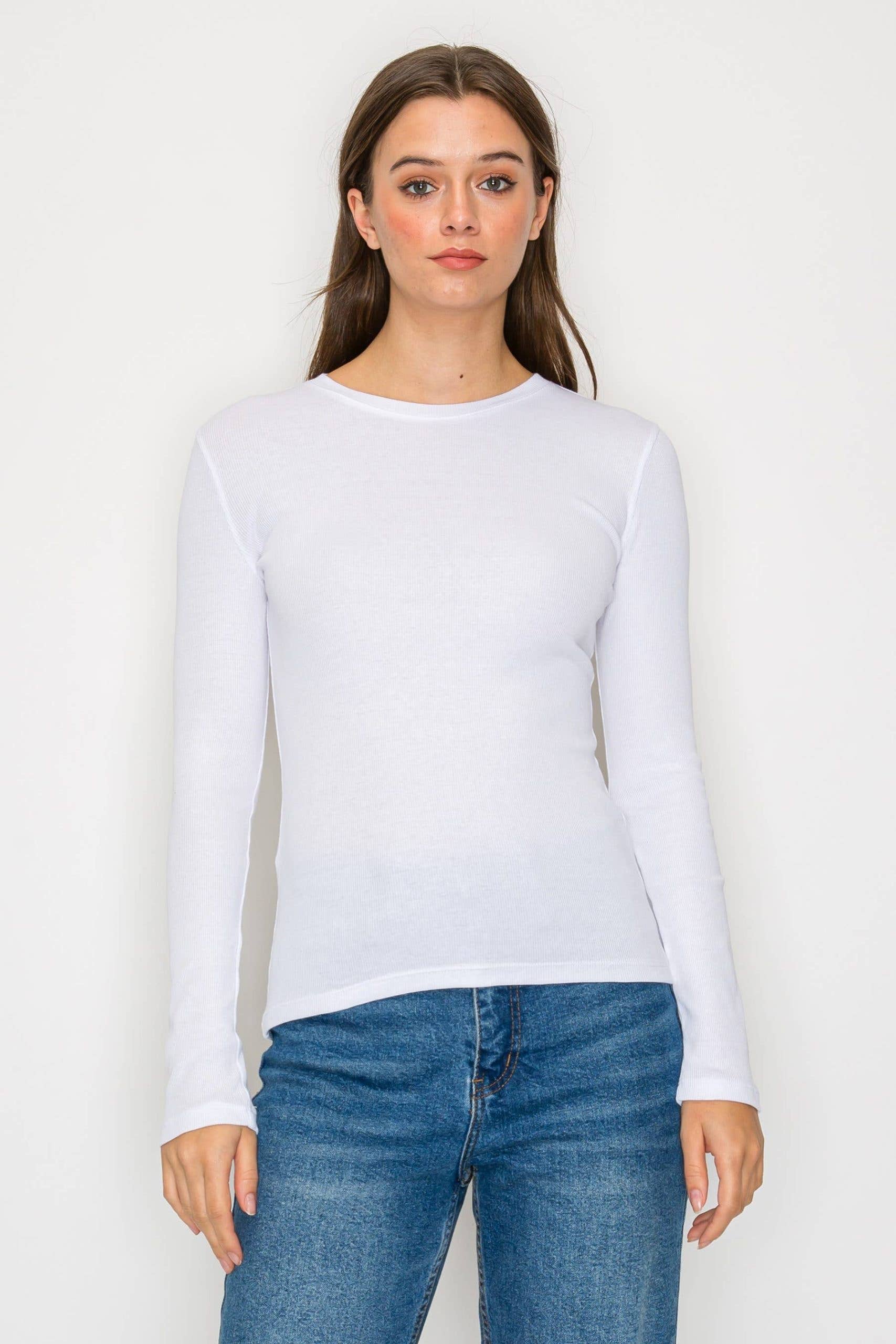 Long Sleeve Mini Ribbed Tee