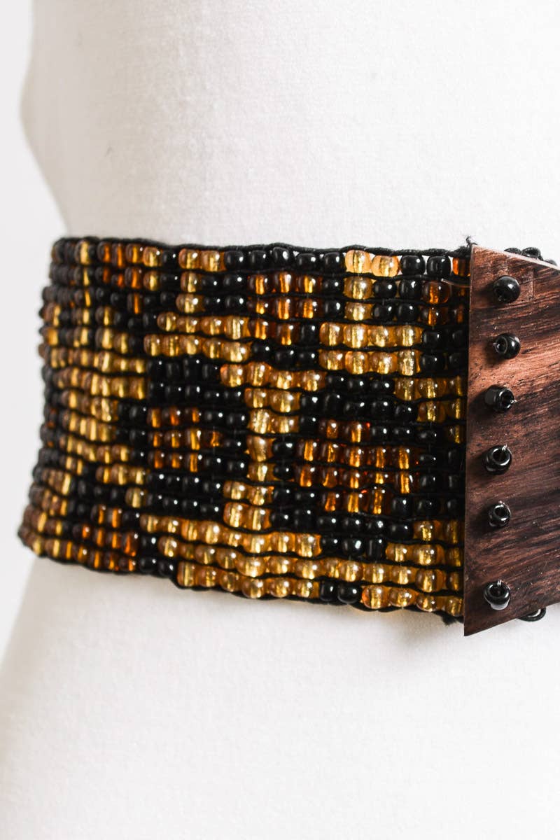 Leopard Beaded Belt