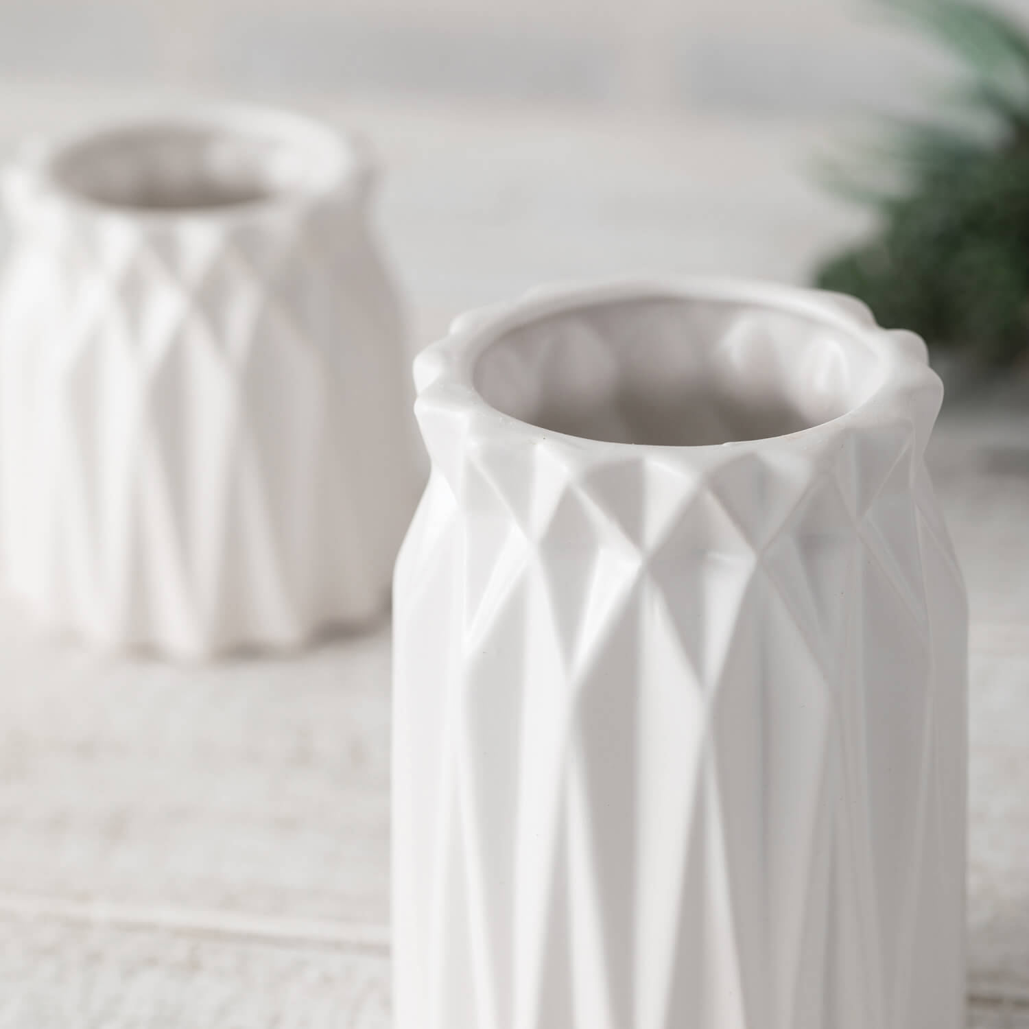 Geometric White Vases