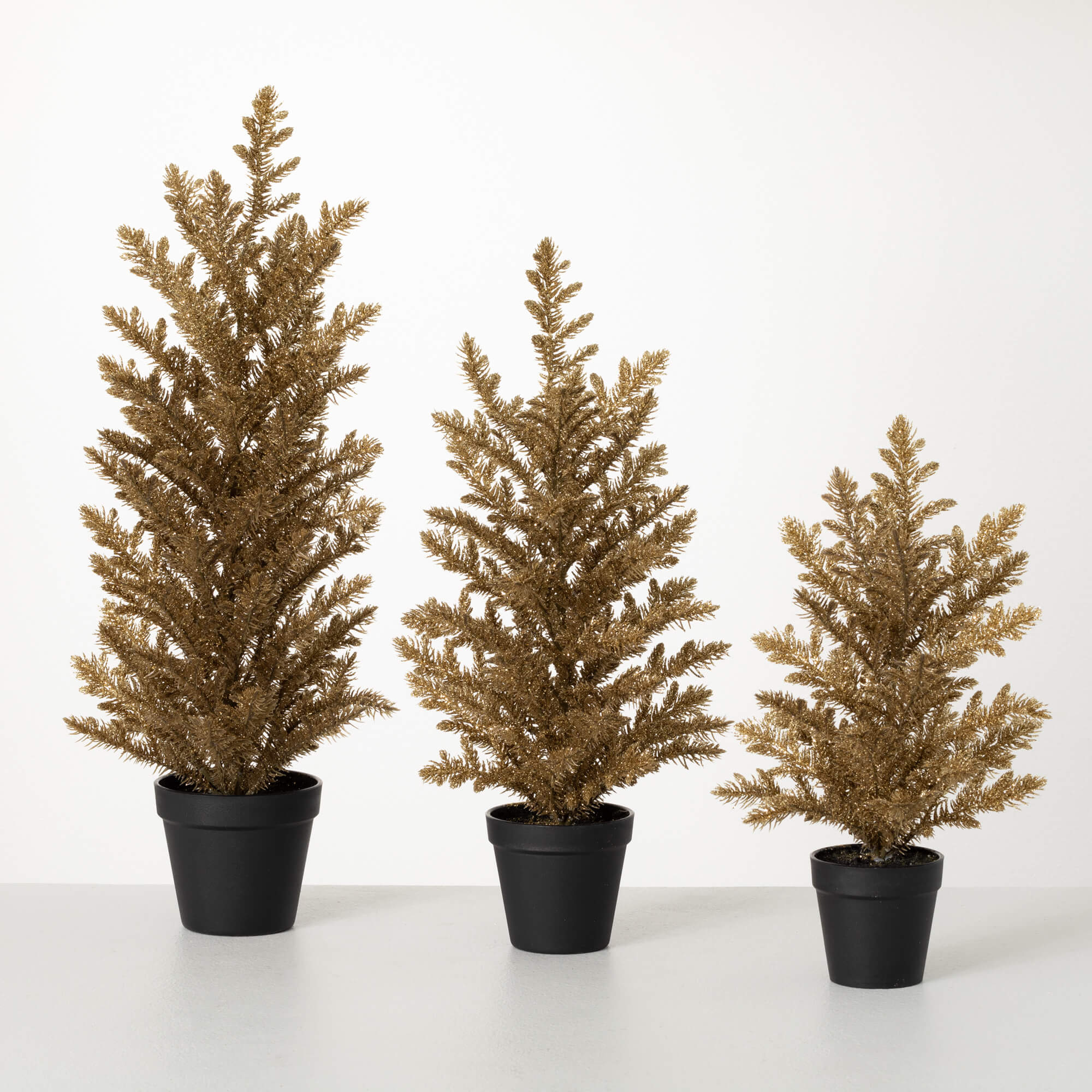 Gold Dusted Potted Trees