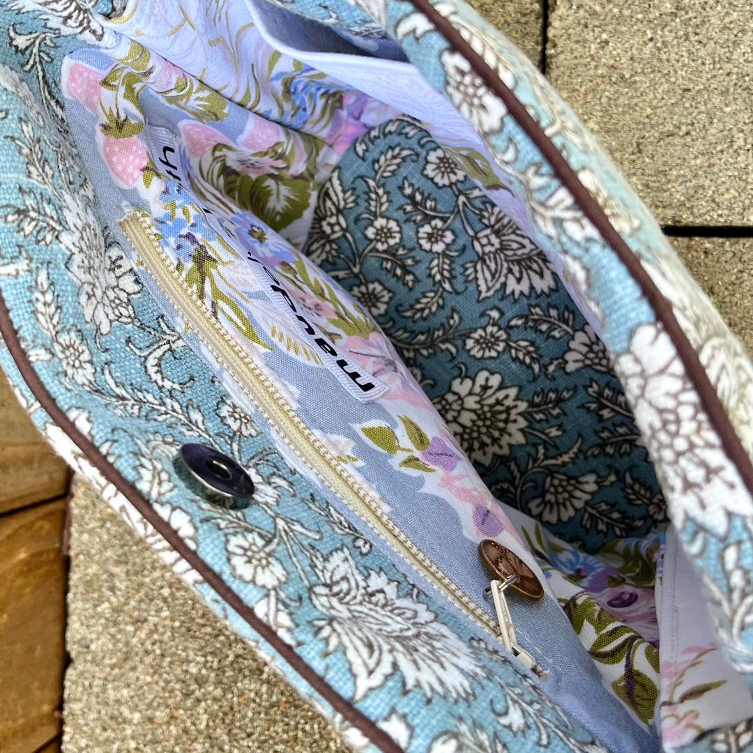 Jackie - Blue & Brown Floral