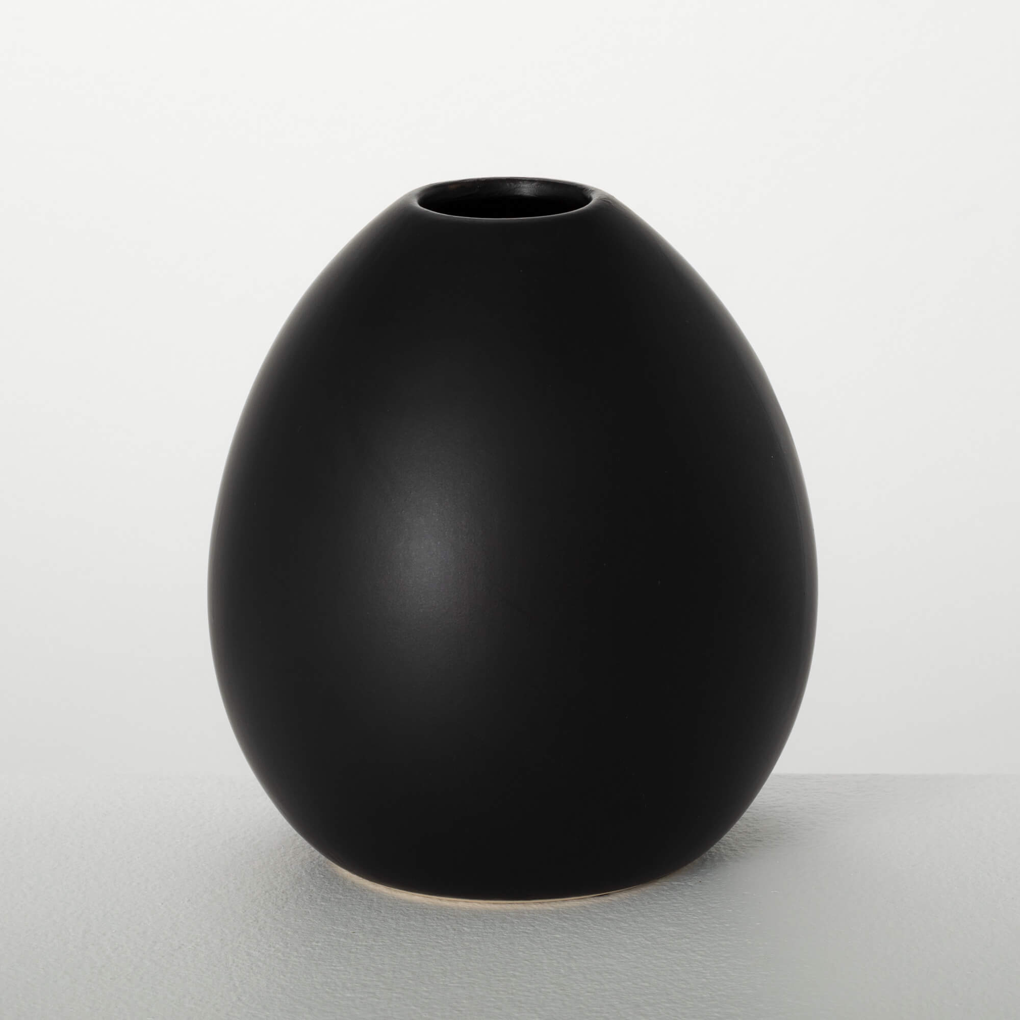 Matte Black Oval Vase