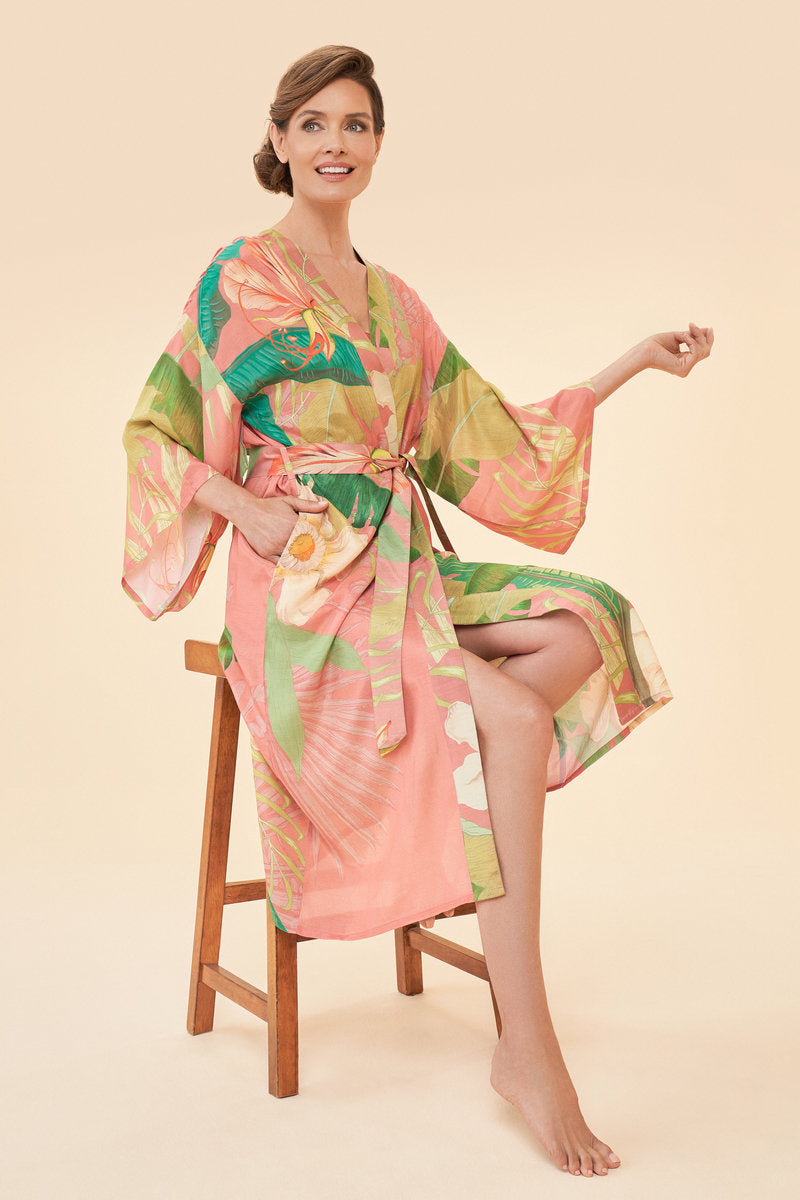 Delicate Tropical Candy Kimono Gown