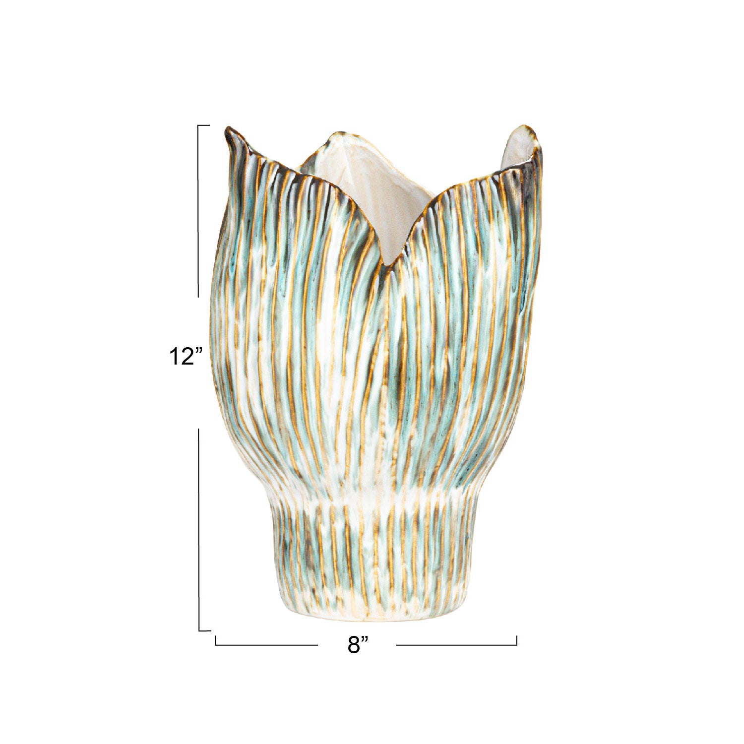 Stoneware Pleated Vase